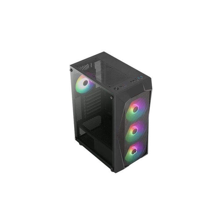 Case, Aerocool, Middle Tower, 120 мм, Черен