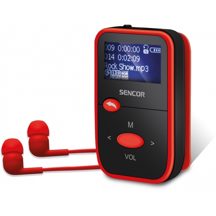 MP3 lejátszó, Sencor, SFP, 4408RD, fekete/piros