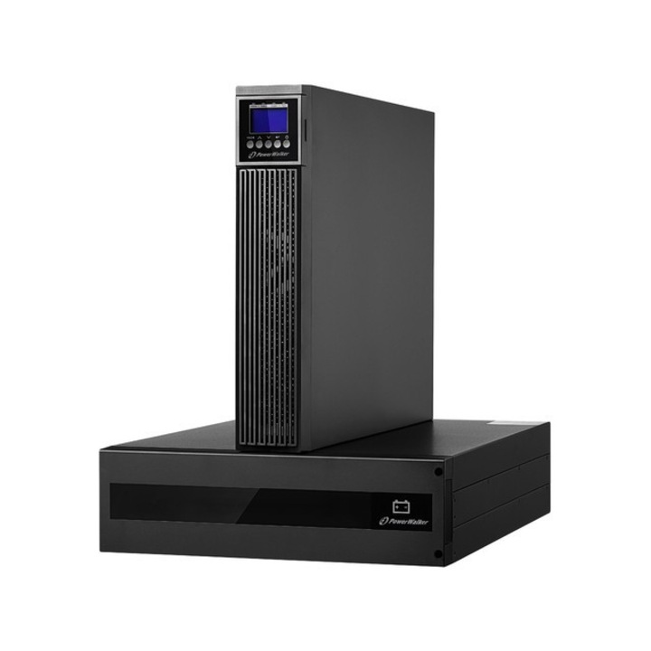 UPS PowerWalker VFI 10000 RTG, 10000VA, 2x IEC C13, LCD, 5U, akkumulátor készlettel