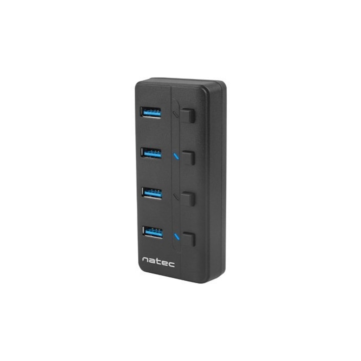 USB хъб Natec, USB 3.0 Hub Mantis 2 4-Port On/Off With AC Adapter