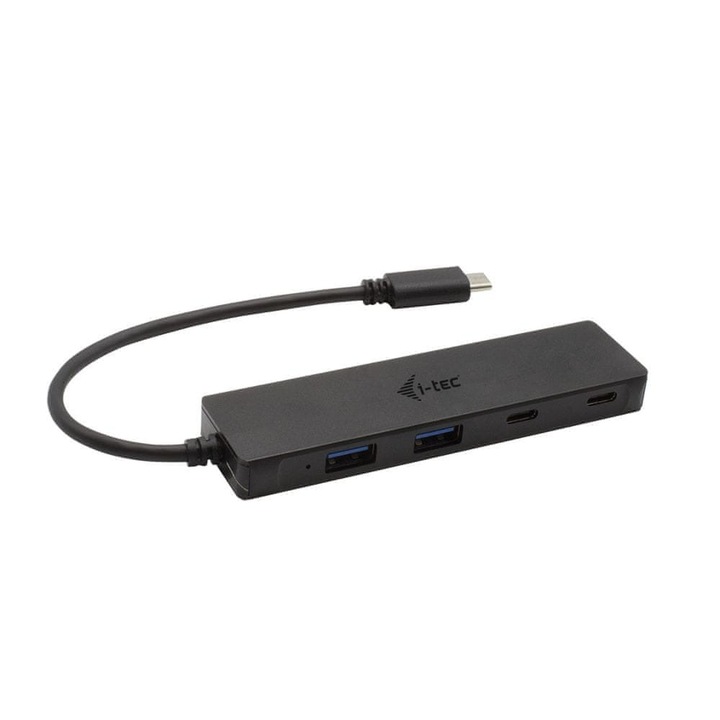 Хъб, i-Tec, USB-C, 2 x USB 3.0 и 2 x USB-C, черен