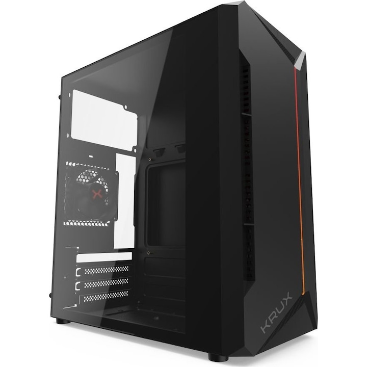 Carcasa Midi Tower ATX Gembird Fornax M200, 3x 2.5'', 2x 3.5'', 1x USB 3.1 Type C, neagra, 456x200x390mm