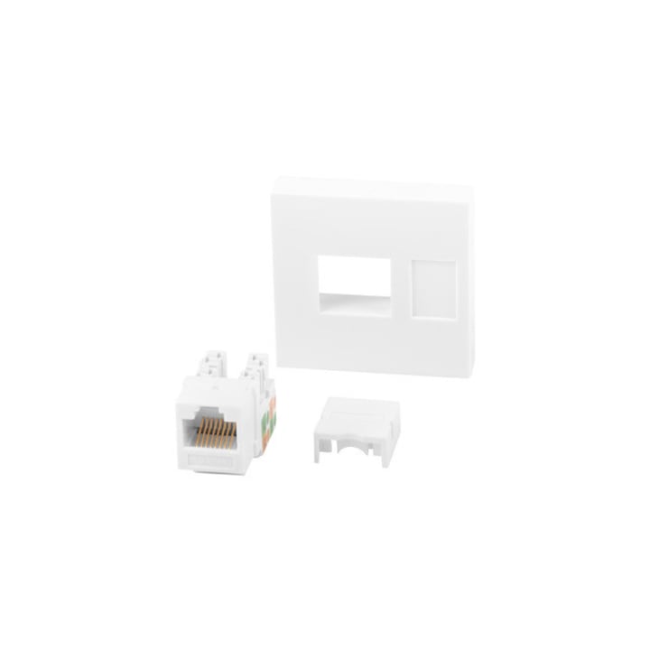 Гнездо RJ45, Lanberg, Cat5, 45X45см, Бяло