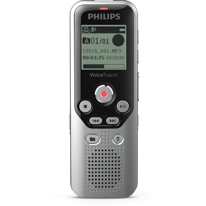 Диктофон, Philips, Сив, 8 GB