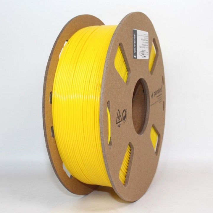 Gembird 3DP-PETG1.75-01-Y Filament PETG Yellow 1,75mm 1kg, 256541, Nyomtató kellék
