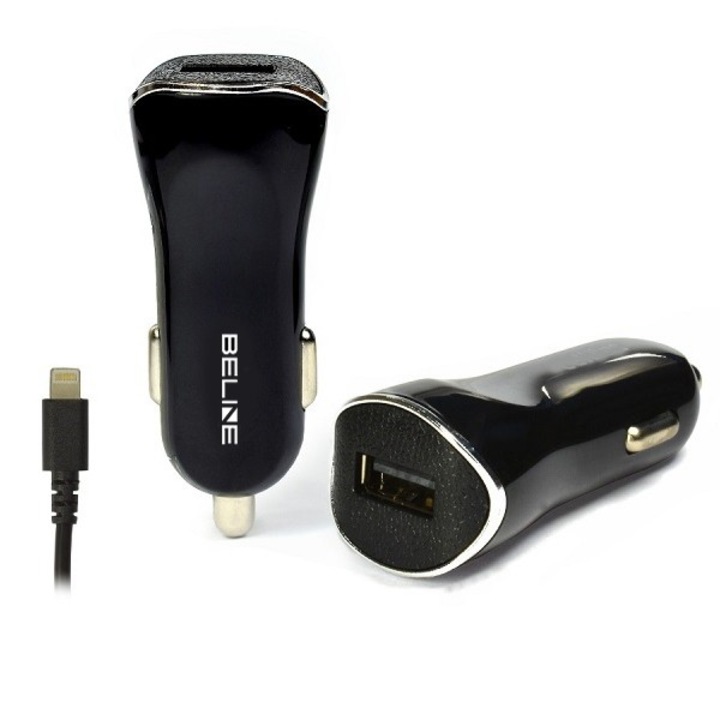 Зарядни за кола, Beline, 1 USB порт, Черно, 1A