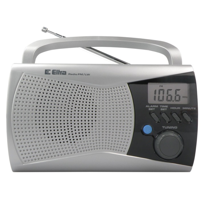 Radio player Eltra, Argintiu/Negru, 12.6x21.5x5.6 cm