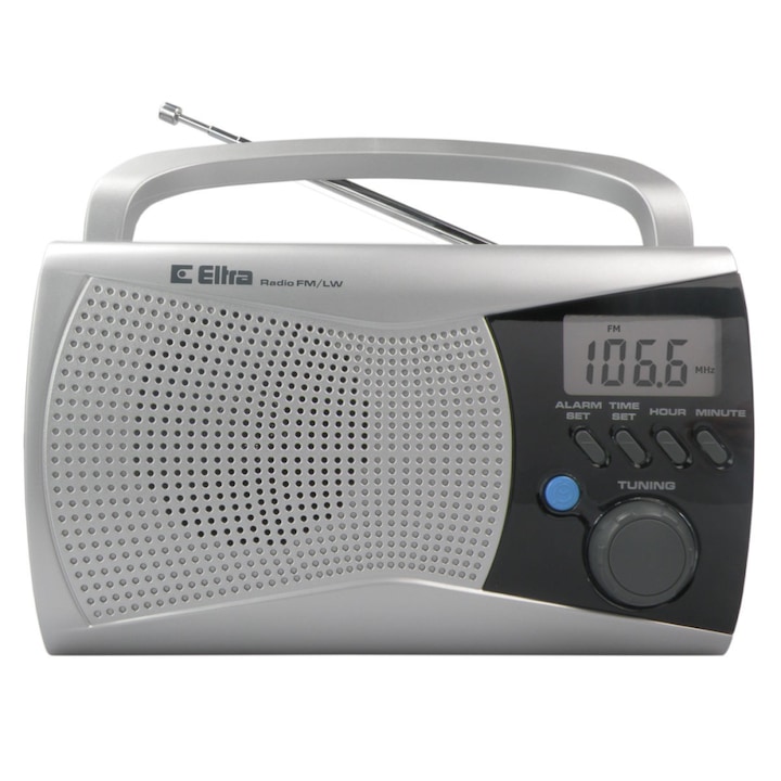 Radio player Eltra, Argintiu/Negru, 12.6x21.5x5.6 cm