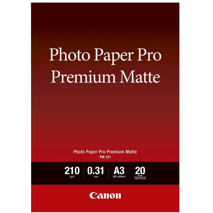 Hartie foto Pro Premium mata, Canon, A3, 210 g/m2, 20 buc