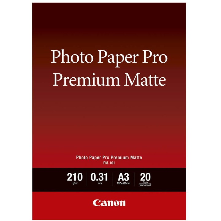 Фотохартия Pro Premium matte, Canon, A3, 210 g/m2, 20 бр