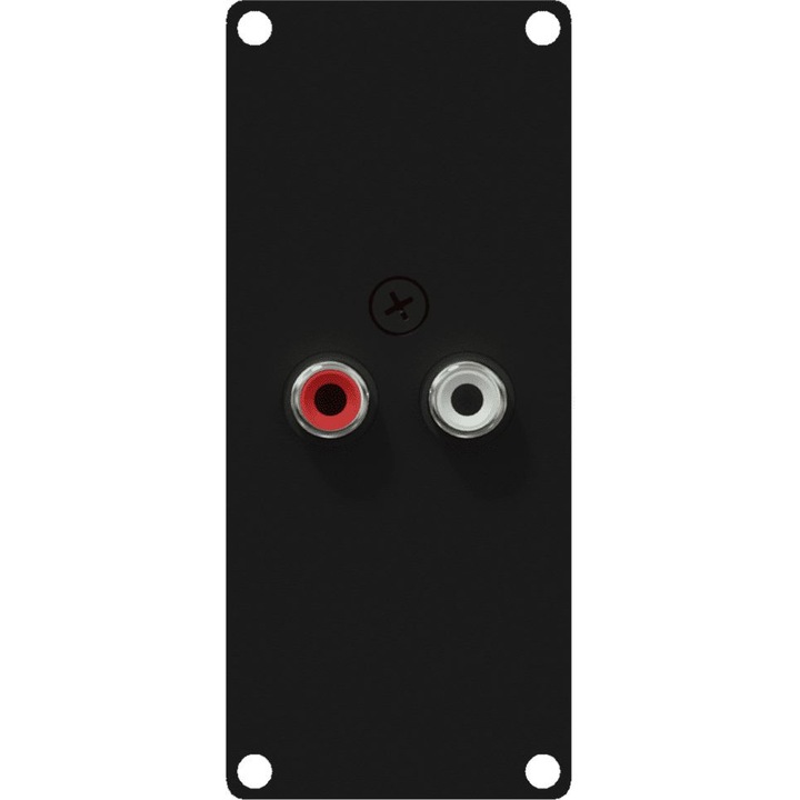 Modul két csatlakozóval, Caymon, Steel, RCA, Fekete