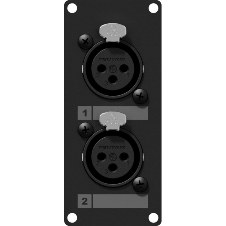 Modul 2 csatlakozóval, Caymon, Steel, XLR, Fekete