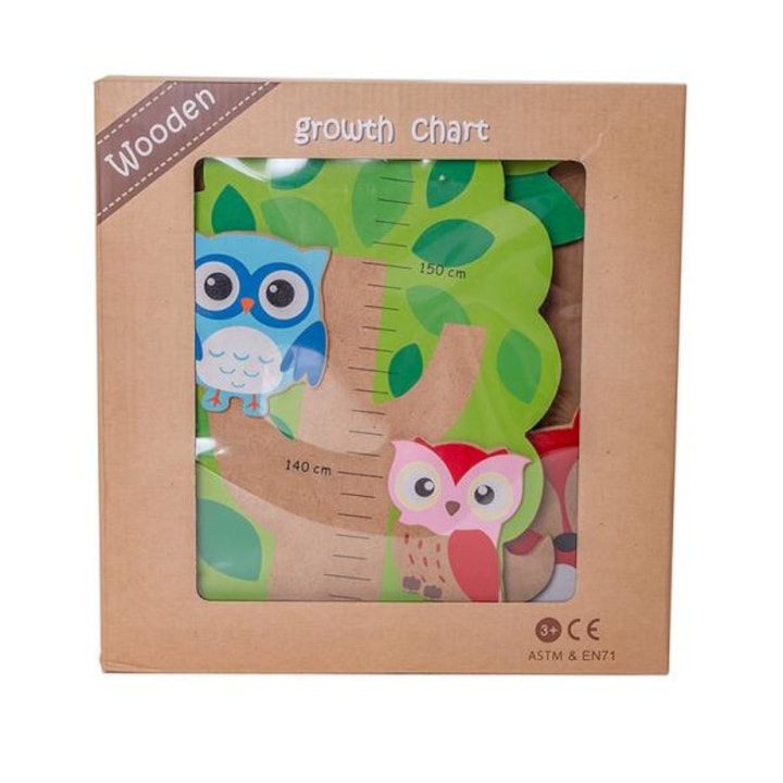 Табло за височина за деца, Askato, Дърво, Многоцветна