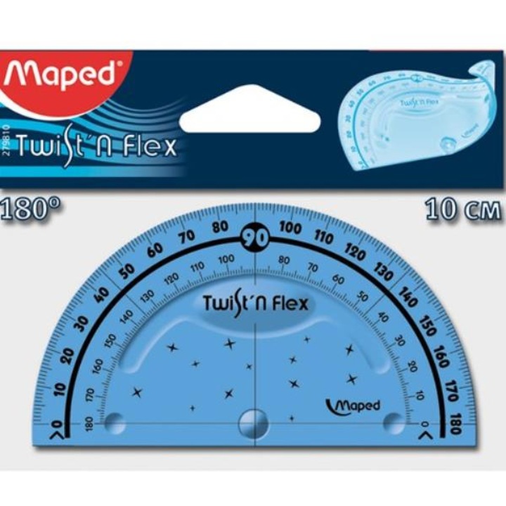 Raportor Twist'n Flex, Maped, 10 cm, Albastru