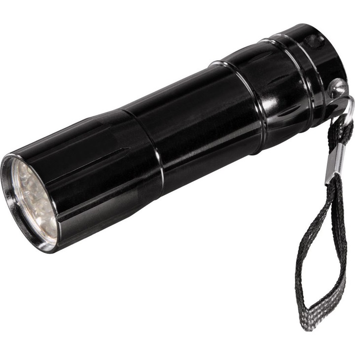 LED фенер, Hama, Алуминий, 9х2,5 см, Черен
