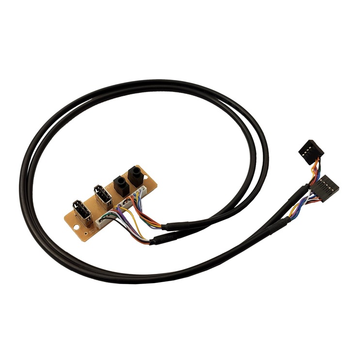 Audio előlap ATX házhoz, Akyga, 2x USB 2.0, 65 mm, Fekete