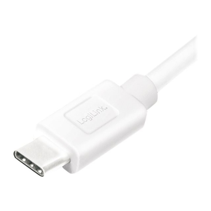 LogiLink кабел, USB-A към USB-C, 1,5 м, бял
