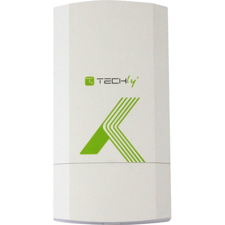 Punct de acces CPE, Techly, 2.4 GHz, 300 Mbps, Alb/Verde