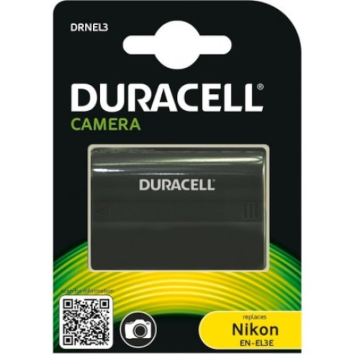Nikon EN-EL3 akkumulátor, Duracell, fekete
