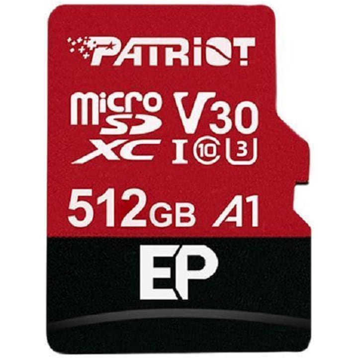 Card de memorie, Patriot, MicroSDXC, 512GB, Adaptor inclus