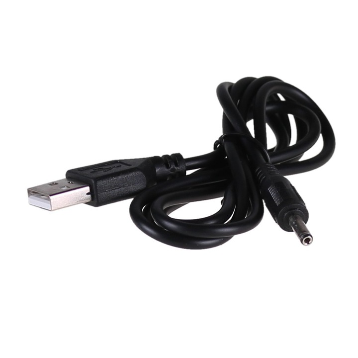 Cablu de alimentare USB-A 0.8m, Akyga, 3.5x1.35mm, negru