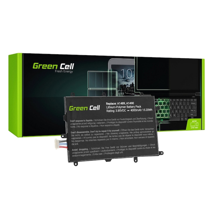 SP4073B3H akkumulátor, zöld cella, kompatibilis a Samsung Galaxy Tab készülékkel, lítium-polimer, 4000 mAh, fekete