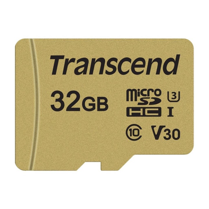 Card Micro SDHC, Transcend, 32GB, Adaptor inclus
