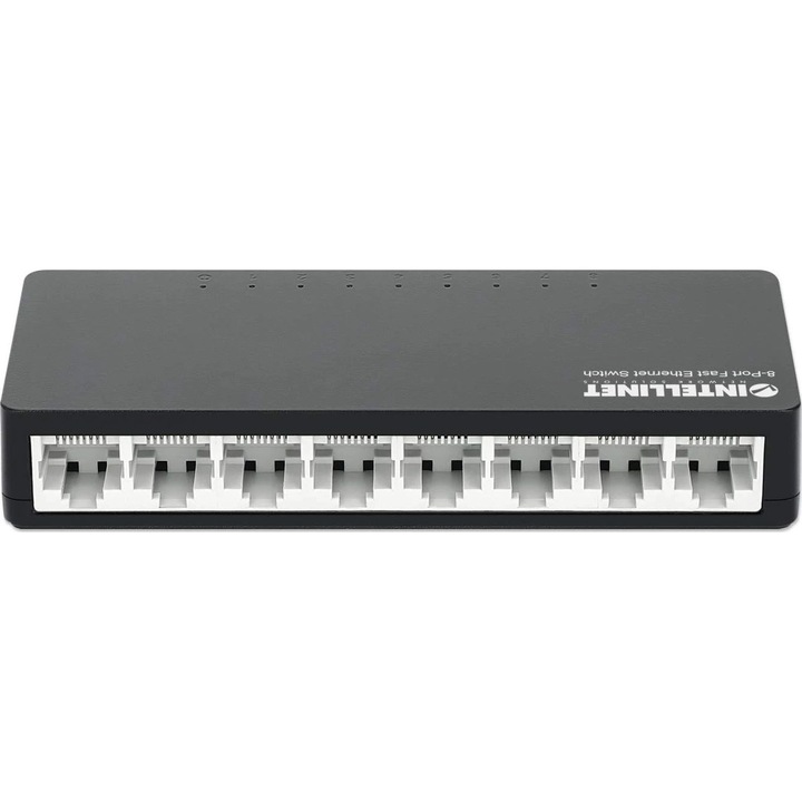 Суич без управление, INTELLINET, 8 Fast Ethernet порта, IEEE 802.3az, сив