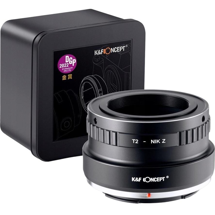 Adaptor obiective T2 la seria Nikon Z, K&F Concept, Negru
