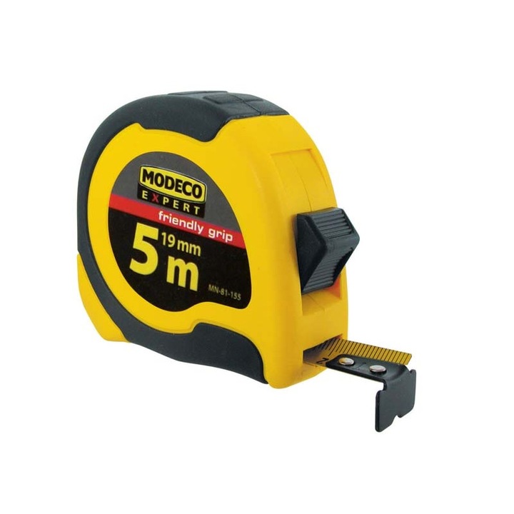 Ruleta masuratoare Modeco FRIENDLY GRIP, 5mx19mm, cu magnet