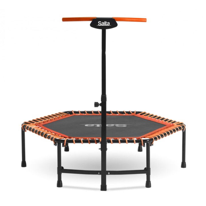 Salta: Prémium fitness trambulin kapaszkodóval, szögletes - 128 cm, narancs