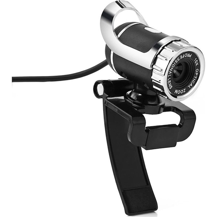 WEB kamera, Strado, USB 2.0, mikrofonnal, fekete/ezüst
