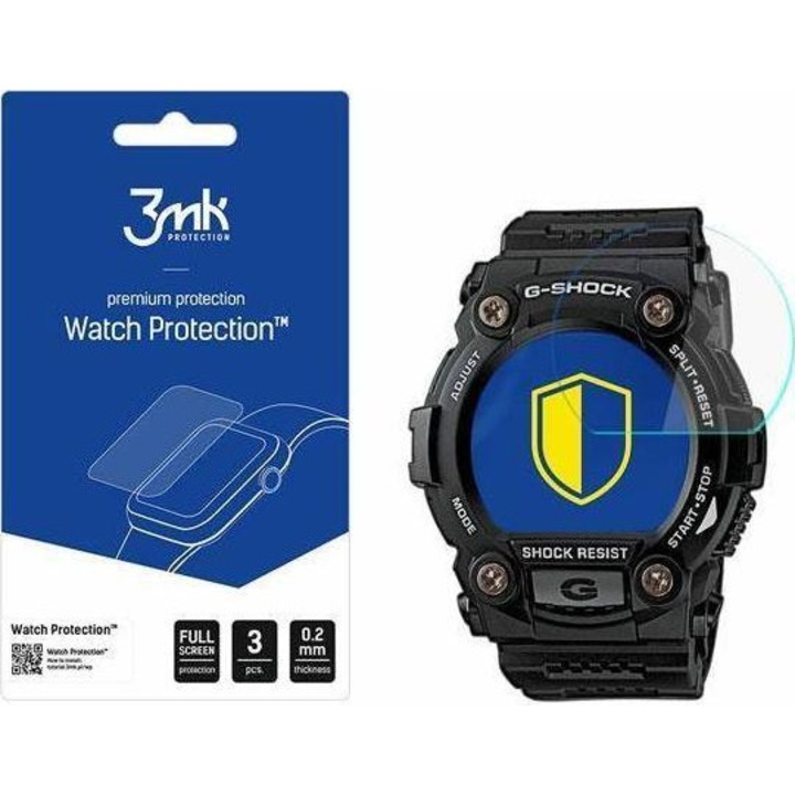 Smartwatch védőfólia, 3MK, G-Shock 8900-hoz, átlátszó