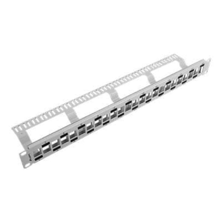 Patch panel, Lanberg, 19"/1U, 24 port, rendezővel, szürke