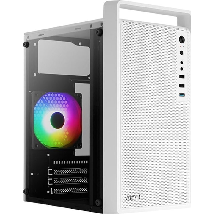 PC кутия, Aircool, пластмаса, 195x385.4x314.8 мм, бял