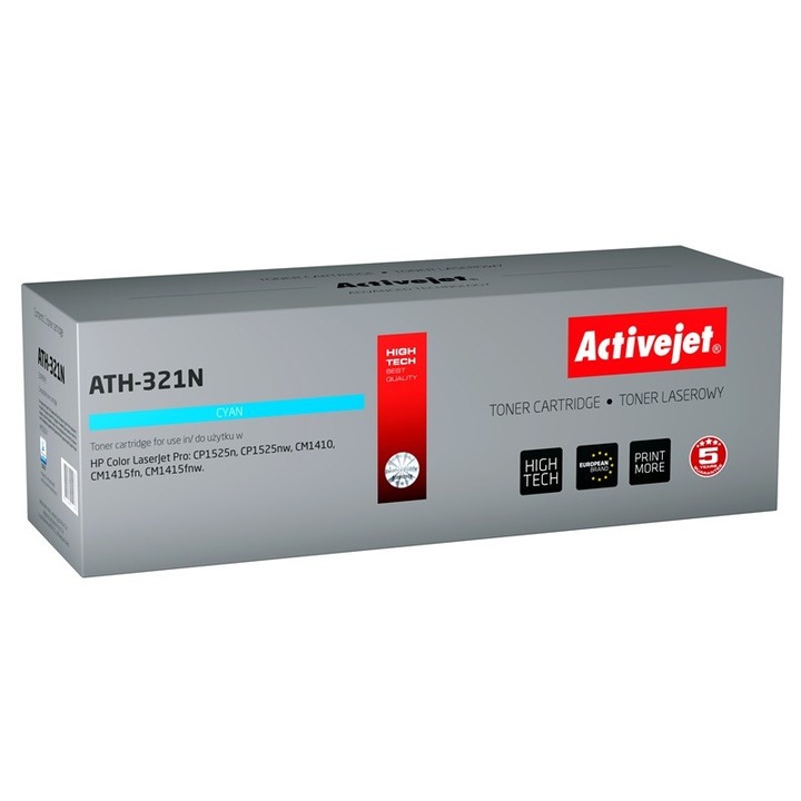 Toner, Activejet, ATH-321N, inlocuitor pentru HP 128A CE321A, Supreme, 1.300 de pagini, albastru