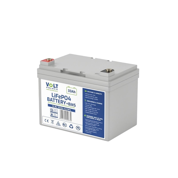 Baterie, Volt Polska, LiFePO4, 12,8V 33Ah 30A + BMS VOLT