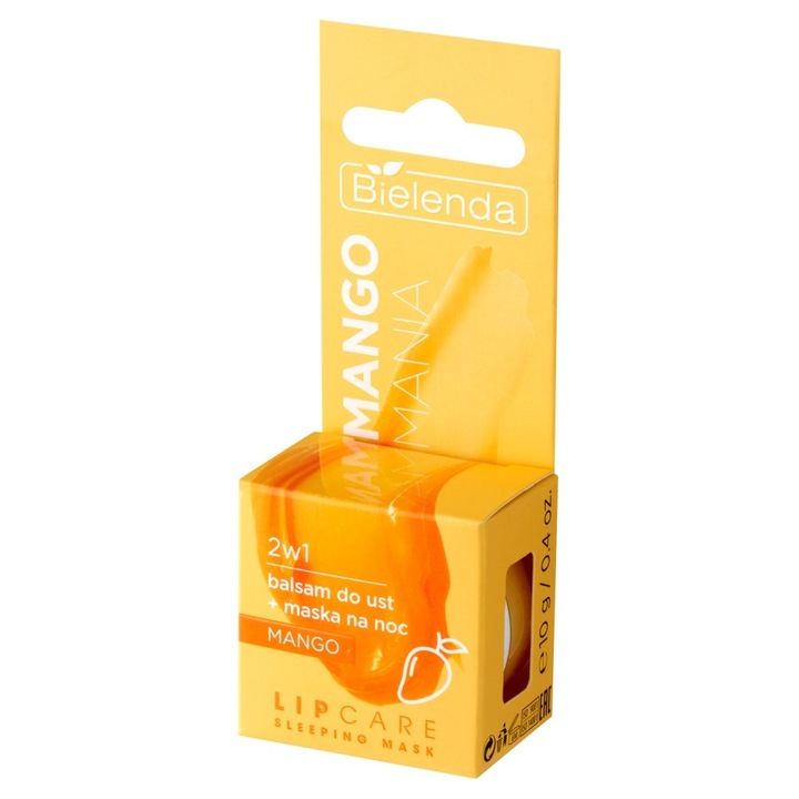 Balsam de buza, Bielenda, Lip Care, + Masca de noapte 2 in1 Mango Mania 10g