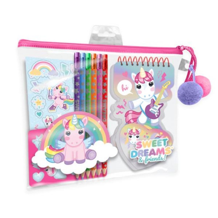 Set de papetarie Sweet Dreams, 36 piese, 26x23x2 cm, plastic, multicolor