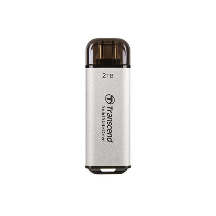 Външен SSD Transcend 2TB, USB External SSD, ESD300S, USB 10Gbps, Type C, Silver TS2TESD300S