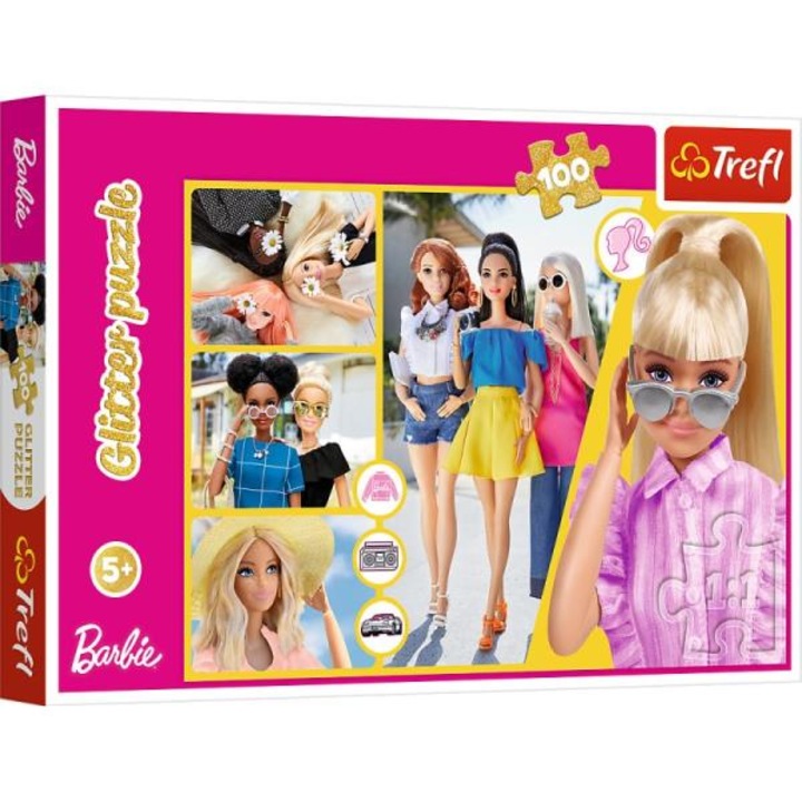 Блестящ пъзел Barbie, Trefl, 5 години+