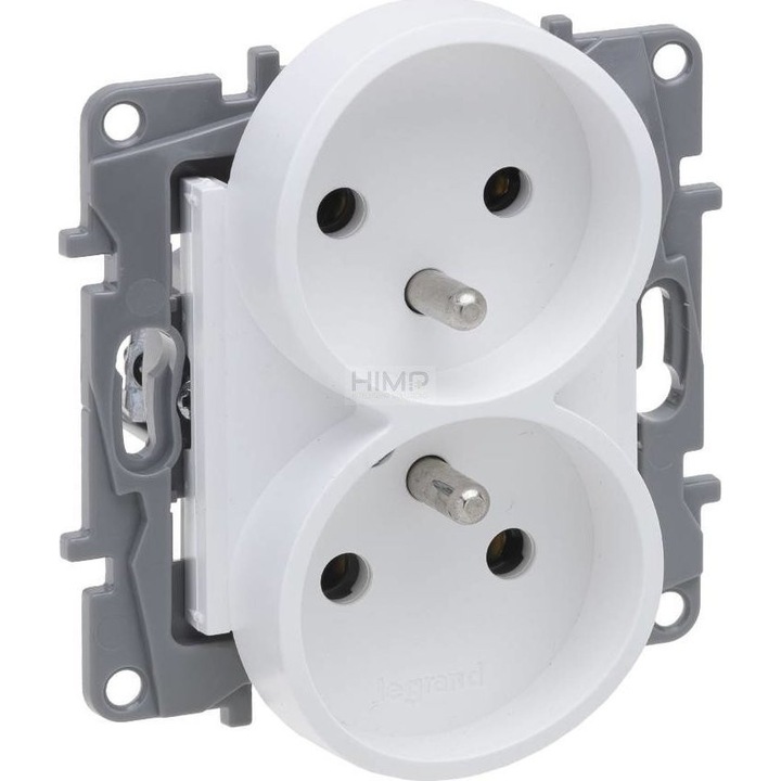 Priza dubla, Legrand, Niloe Selection, 2 x 2p+z, Alb
