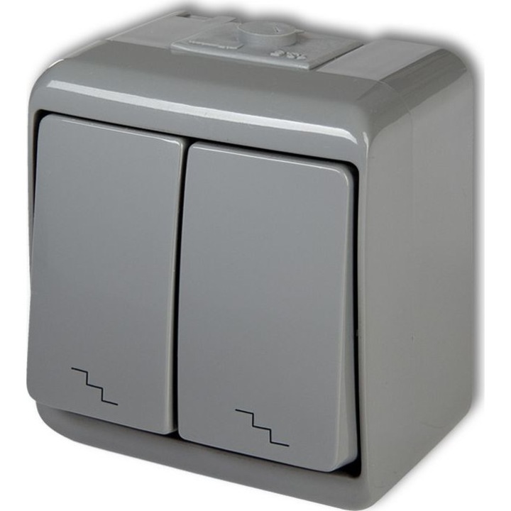 Intrerupator dublu Karlik Junior, IP54, 10AX