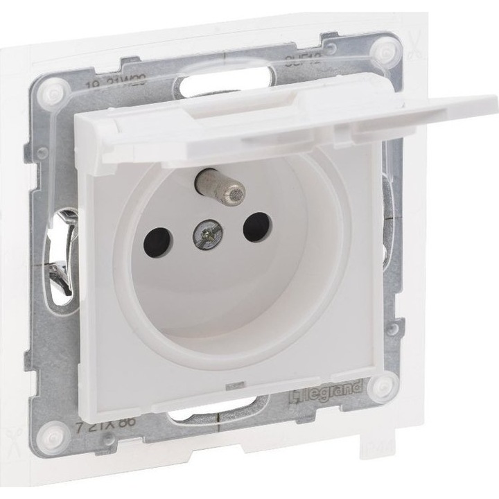 Фасунга, Legrand, 2P+Z, IP44, 16 A, 250 V, Бяла