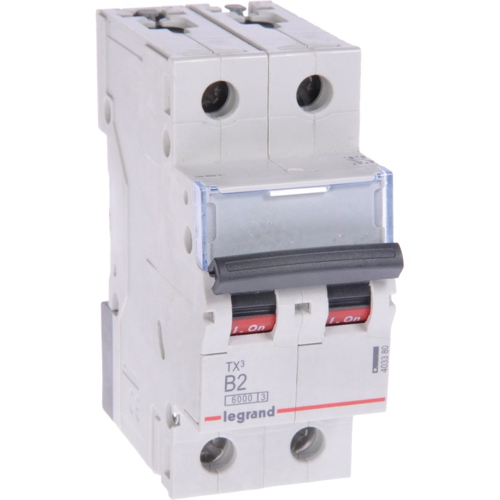 Siguranta automata Legrand, 2P B 2A 6kA AC S302 TX3, alb