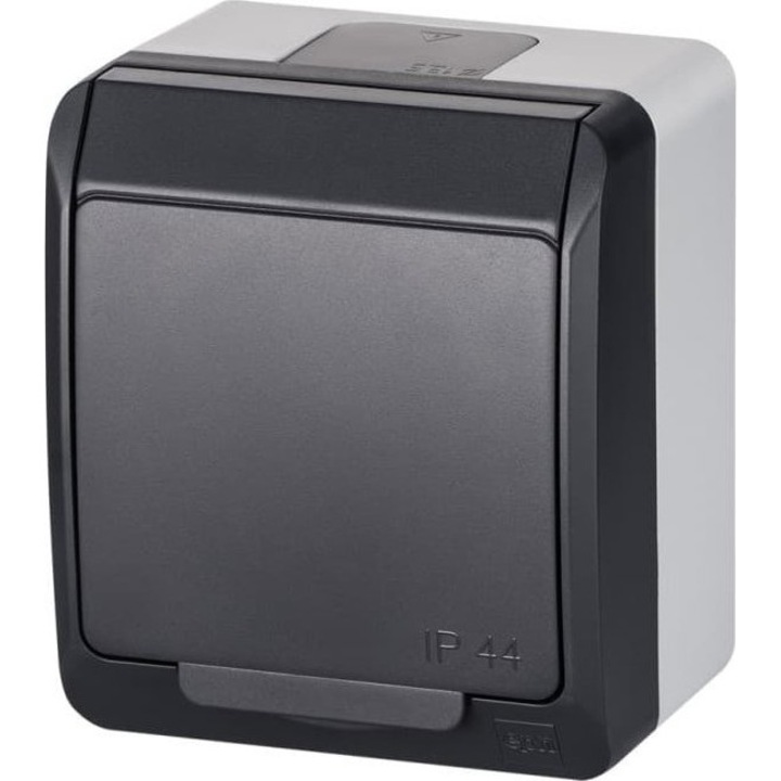 Priza Elektro-Plast HERMES 1x Schuko IP44 antracit, montare la suprafata