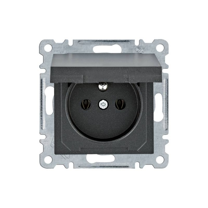 Priza, Hager, 16 A/250 VAC, Argintiu