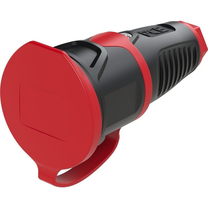 Priza portabila, PCE, 16A, 2P+Z, 230V, IP54, Negru/Rosu