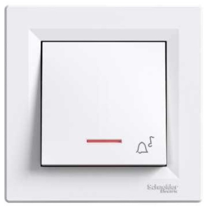 Buton sonerie, Schneider Electric, Termoplastic, Alb