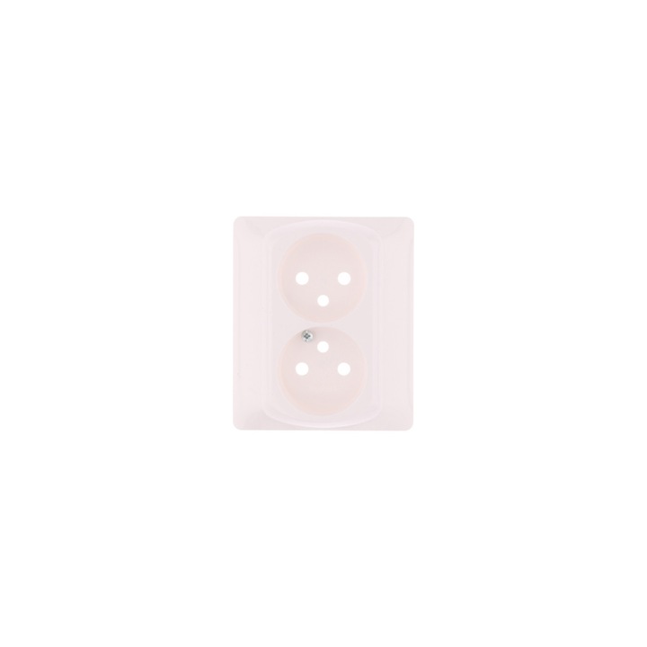 Eticheta priza, Legrand, 2x2P/Z, Sistena Life, Alb